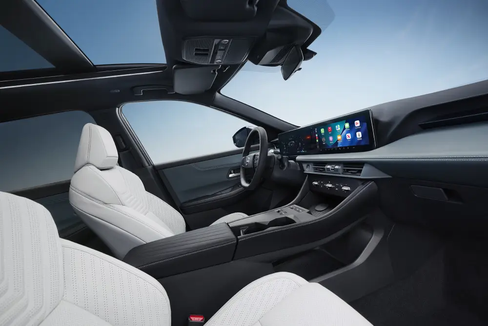 Dashboard with dual 14.3-inch displays