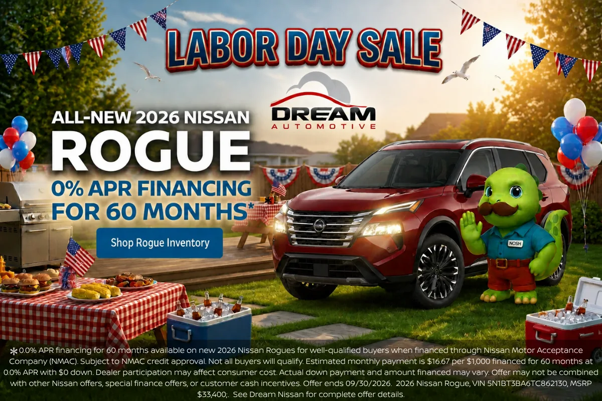 All-new 2026 Nissan Rogue 0% APR financing for 60 months
